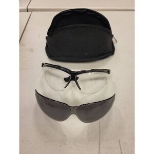 Pyramex I-Force Safety Glasses Gray Lens Black Frame Protective Eyewear Case